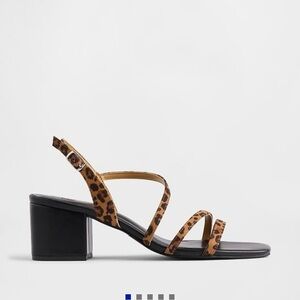 GAP Leopard Print Strappy Block Heel Sandals